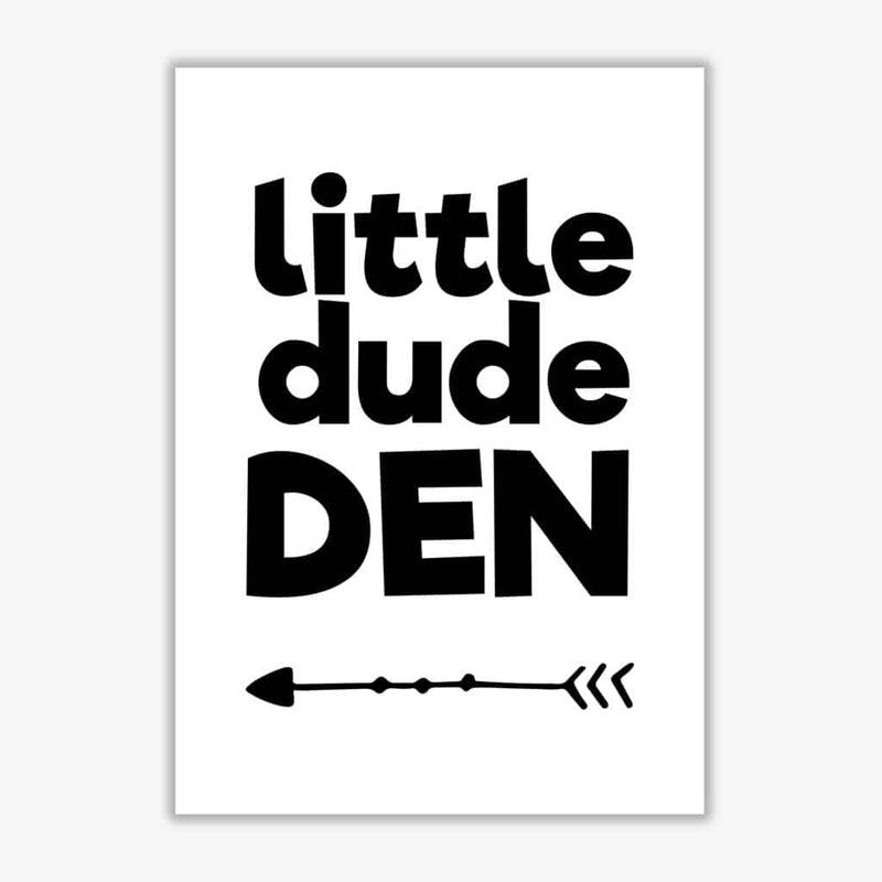 Little dude den black modern fine art print, framed childrens nursey wall art poster