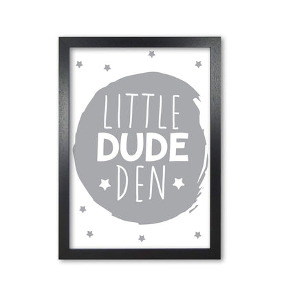 Little dude den grey circle modern fine art print, framed childrens nursey wall art poster