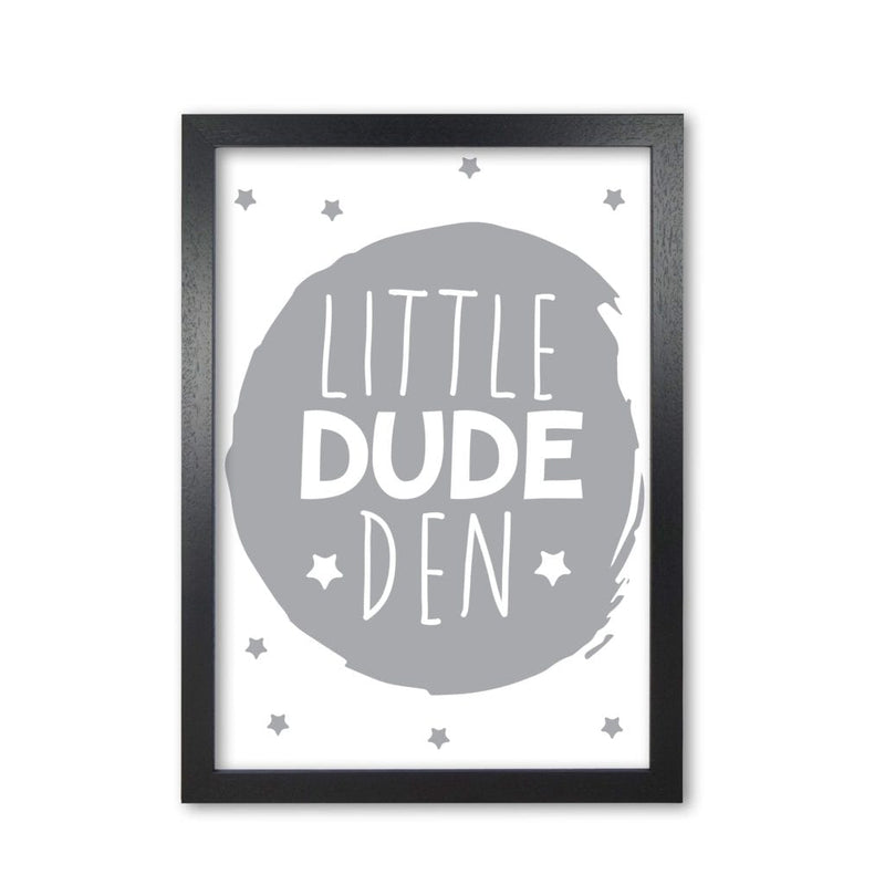 Little dude den grey circle modern fine art print, framed childrens nursey wall art poster