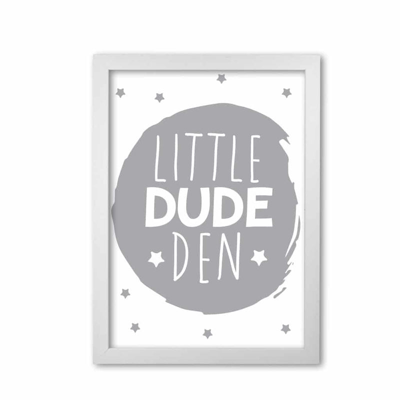 Little dude den grey circle modern fine art print, framed childrens nursey wall art poster