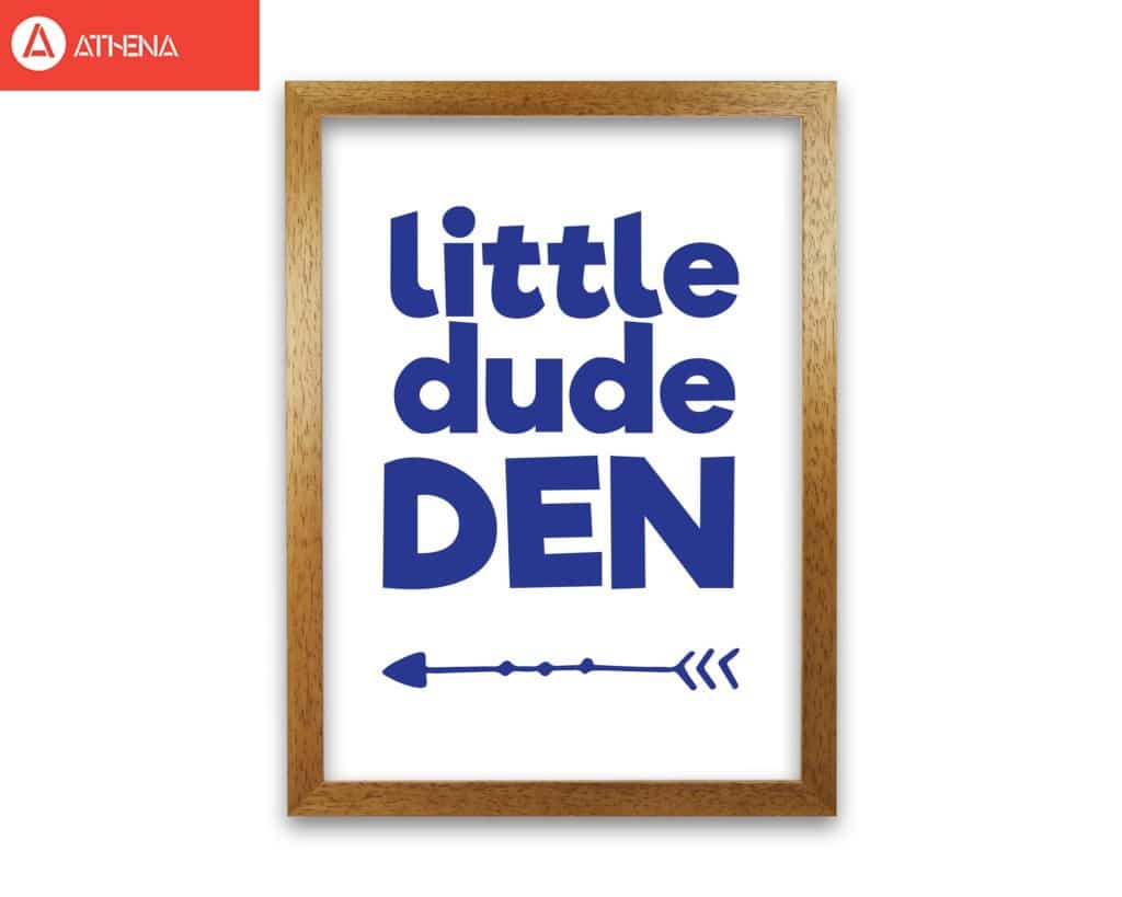 Little dude den navy modern fine art print, framed childrens nursey wall art poster