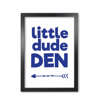 Little dude den navy modern fine art print, framed childrens nursey wall art poster