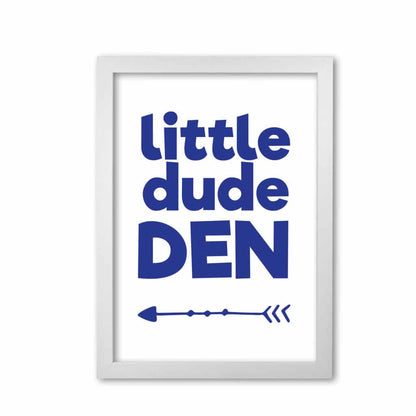 Little dude den navy modern fine art print, framed childrens nursey wall art poster