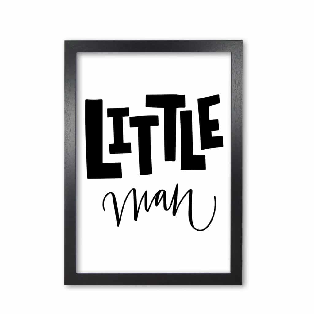 Little man black modern fine art print, framed childrens nursey wall art poster