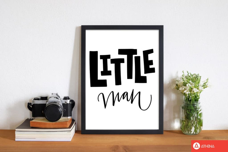 Little man black modern fine art print, framed childrens nursey wall art poster