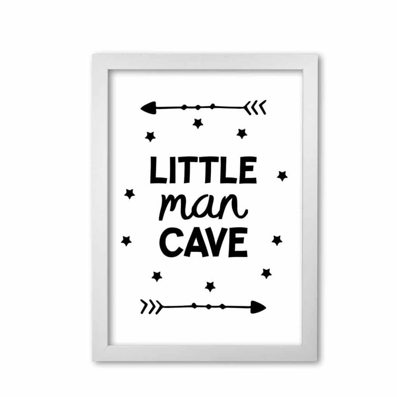 Little man cave black arrows modern fine art print, framed childrens nursey wall art poster