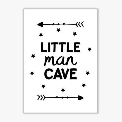 Little man cave black arrows modern fine art print, framed childrens nursey wall art poster