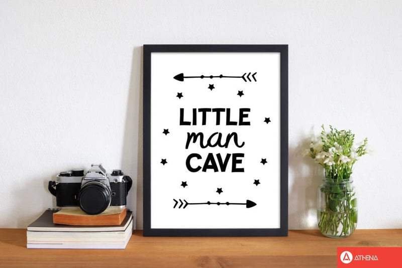 Little man cave black arrows modern fine art print, framed childrens nursey wall art poster