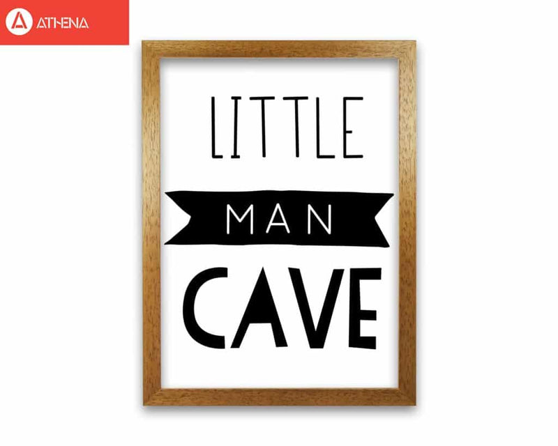 Little man cave black banner modern fine art print, framed childrens nursey wall art poster