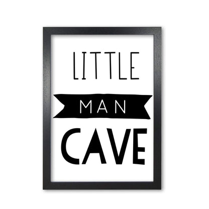 Little man cave black banner modern fine art print, framed childrens nursey wall art poster