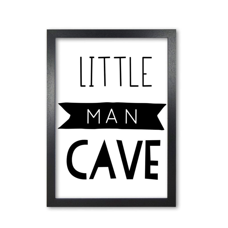 Little man cave black banner modern fine art print, framed childrens nursey wall art poster