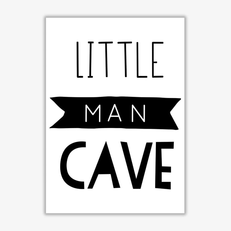 Little man cave black banner modern fine art print, framed childrens nursey wall art poster