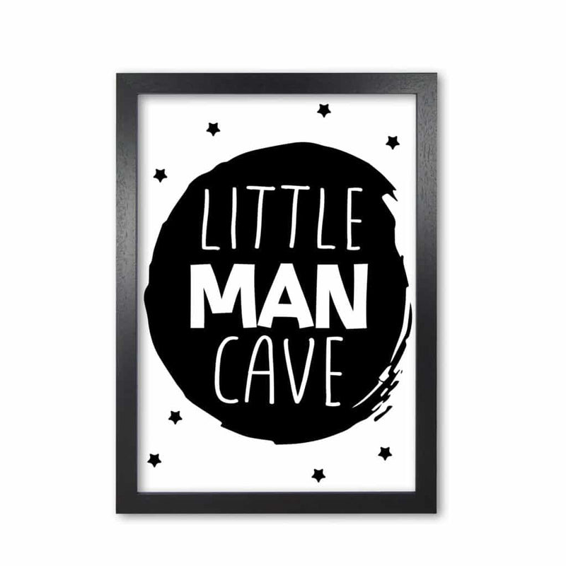Little man cave black circle modern fine art print, framed childrens nursey wall art poster