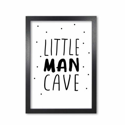 Little man cave black dots modern fine art print, framed childrens nursey wall art poster