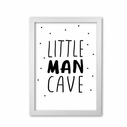 Little man cave black dots modern fine art print, framed childrens nursey wall art poster