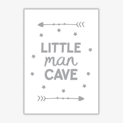 Little man cave grey arrows modern fine art print, framed childrens nursey wall art poster