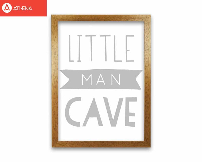 Little man cave grey banner modern fine art print, framed childrens nursey wall art poster