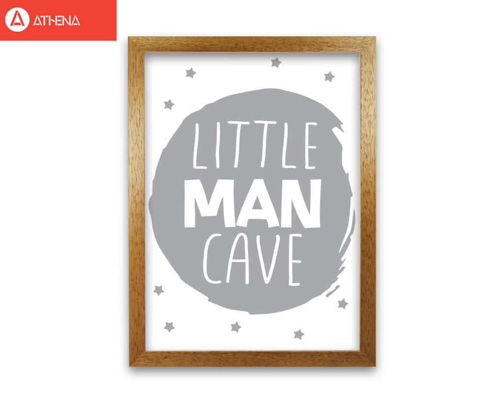 Little man cave grey circle modern fine art print, framed childrens nursey wall art poster