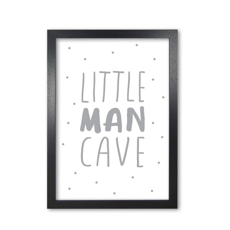 Little man cave grey dots modern fine art print, framed childrens nursey wall art poster