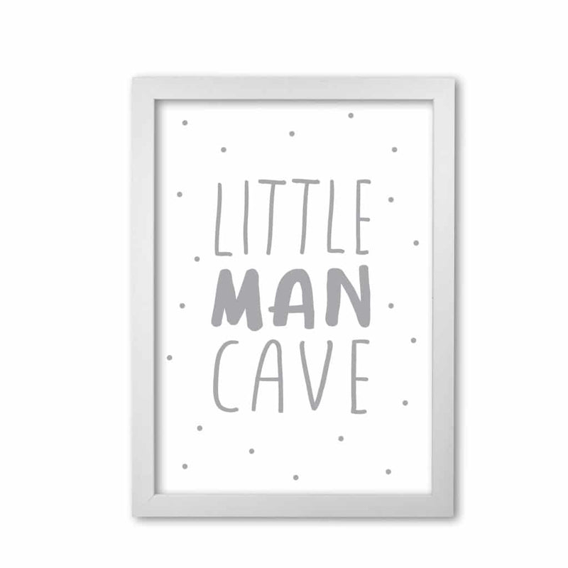 Little man cave grey dots modern fine art print, framed childrens nursey wall art poster