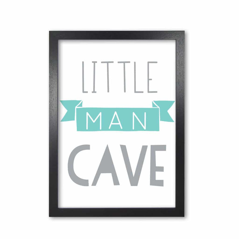 Little man cave mint banner modern fine art print, framed childrens nursey wall art poster