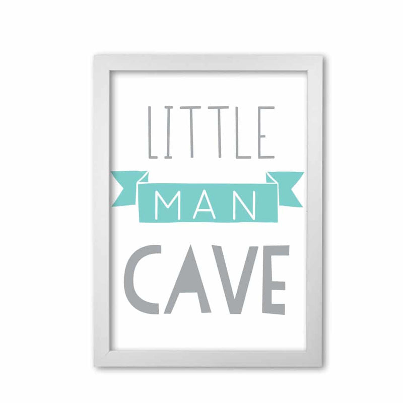 Little man cave mint banner modern fine art print, framed childrens nursey wall art poster