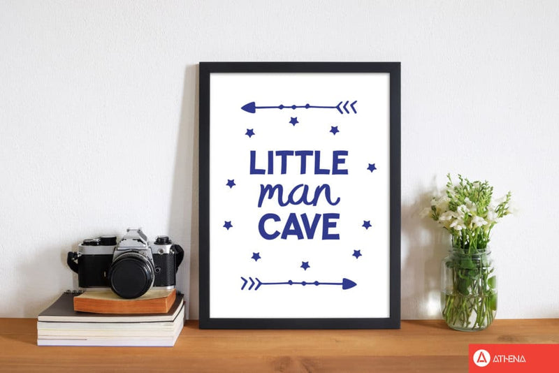 Little man cave navy arrows modern fine art print, framed childrens nursey wall art poster