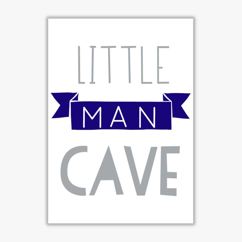 Little man cave navy banner modern fine art print, framed childrens nursey wall art poster