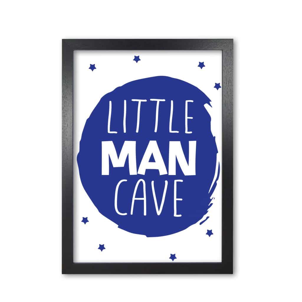 Little man cave navy circle modern fine art print, framed childrens nursey wall art poster