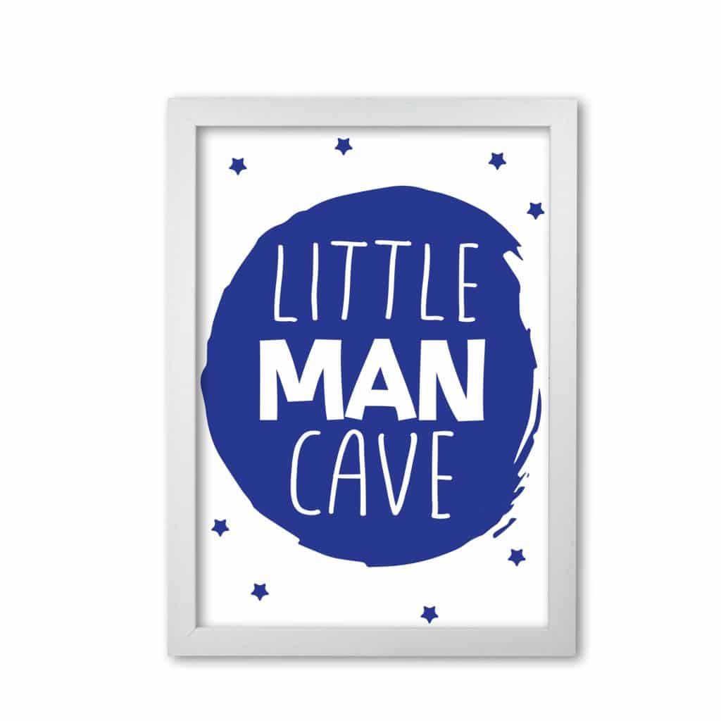 Little man cave navy circle modern fine art print, framed childrens nursey wall art poster