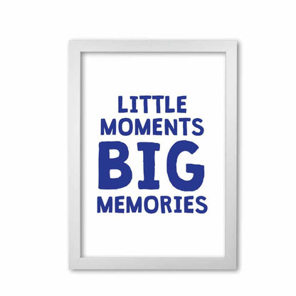 Little moments big memories navy modern fine art print, framed childrens nursey wall art poster
