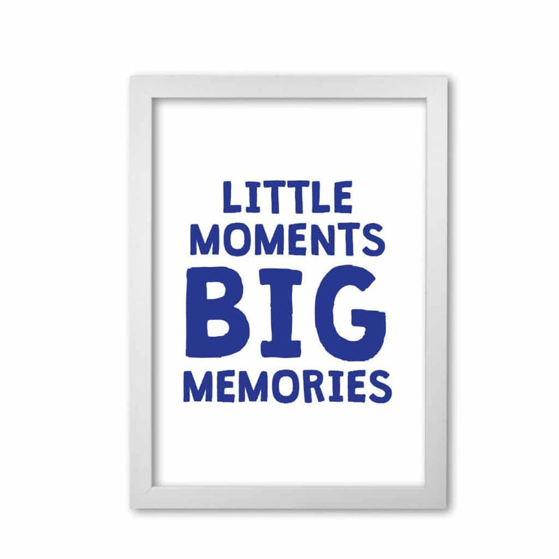 Little moments big memories navy modern fine art print, framed childrens nursey wall art poster