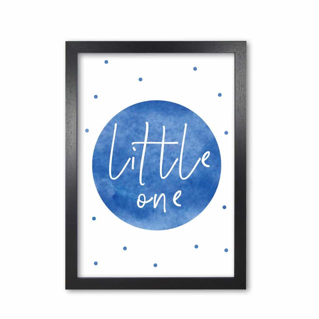 Little one blue watercolour modern fine art print