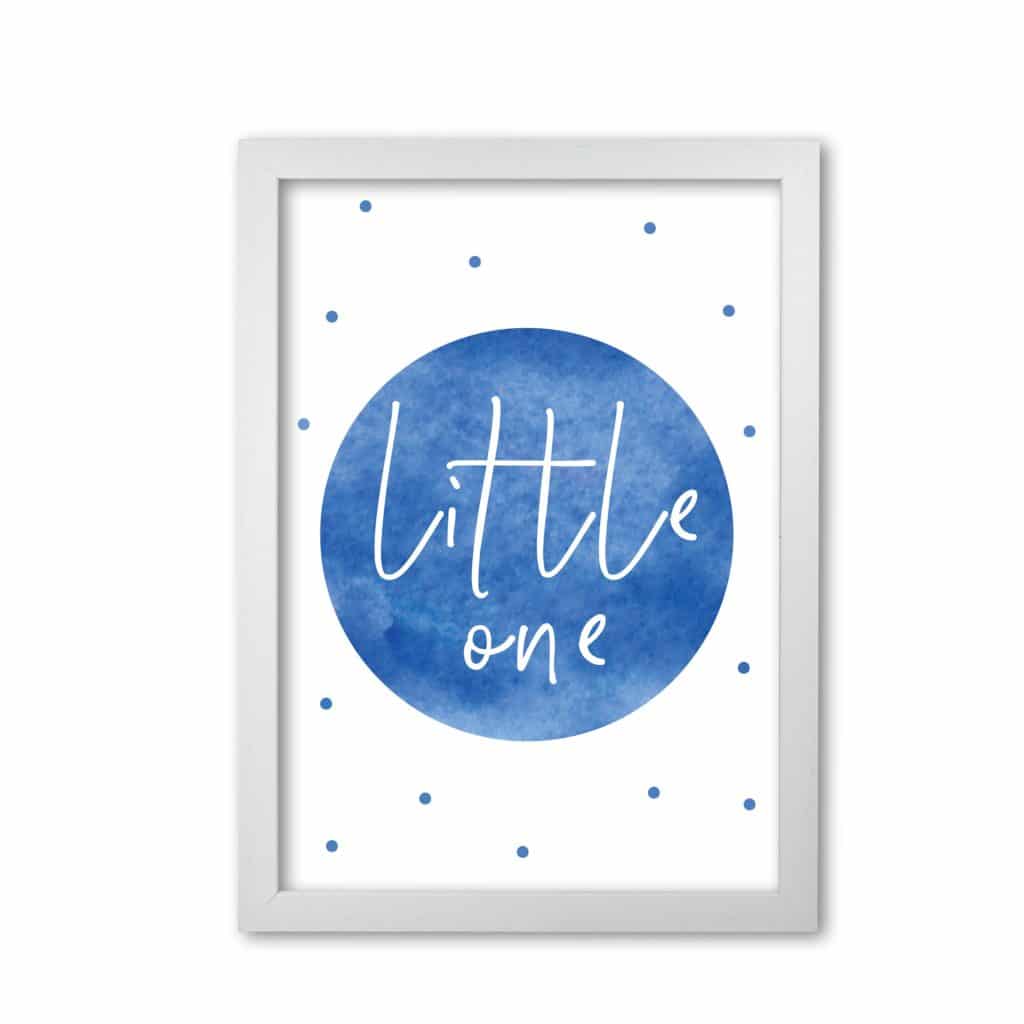 Little one blue watercolour modern fine art print