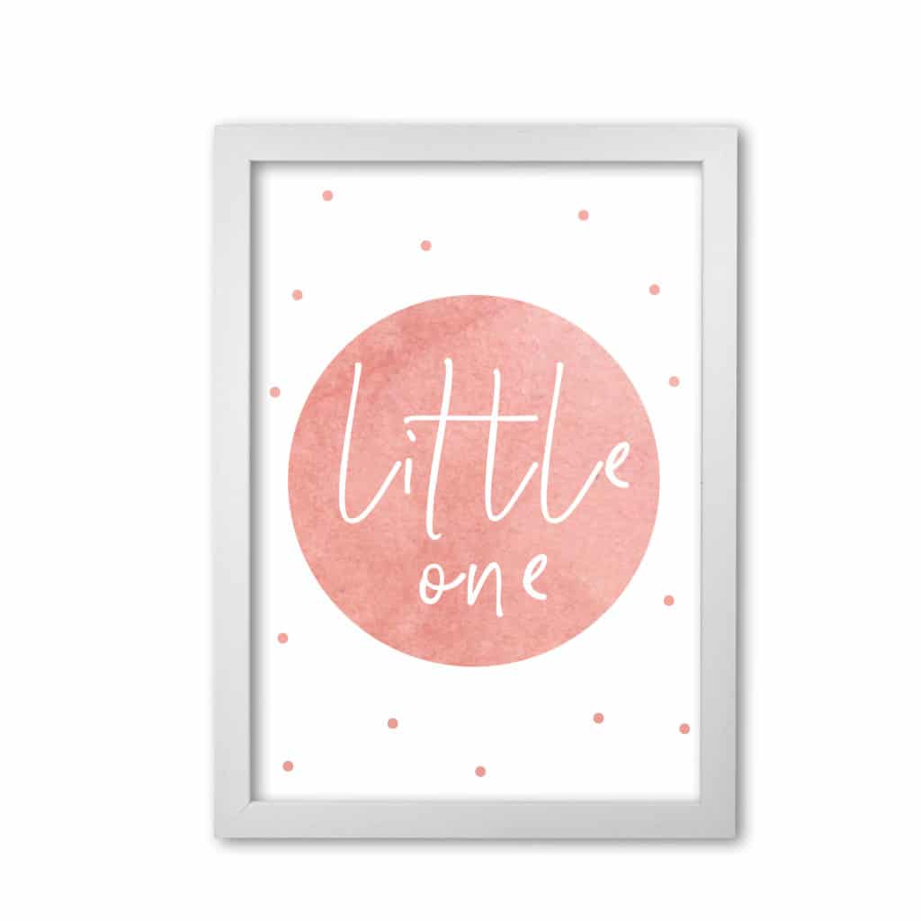 Little one peach watercolour modern fine art print