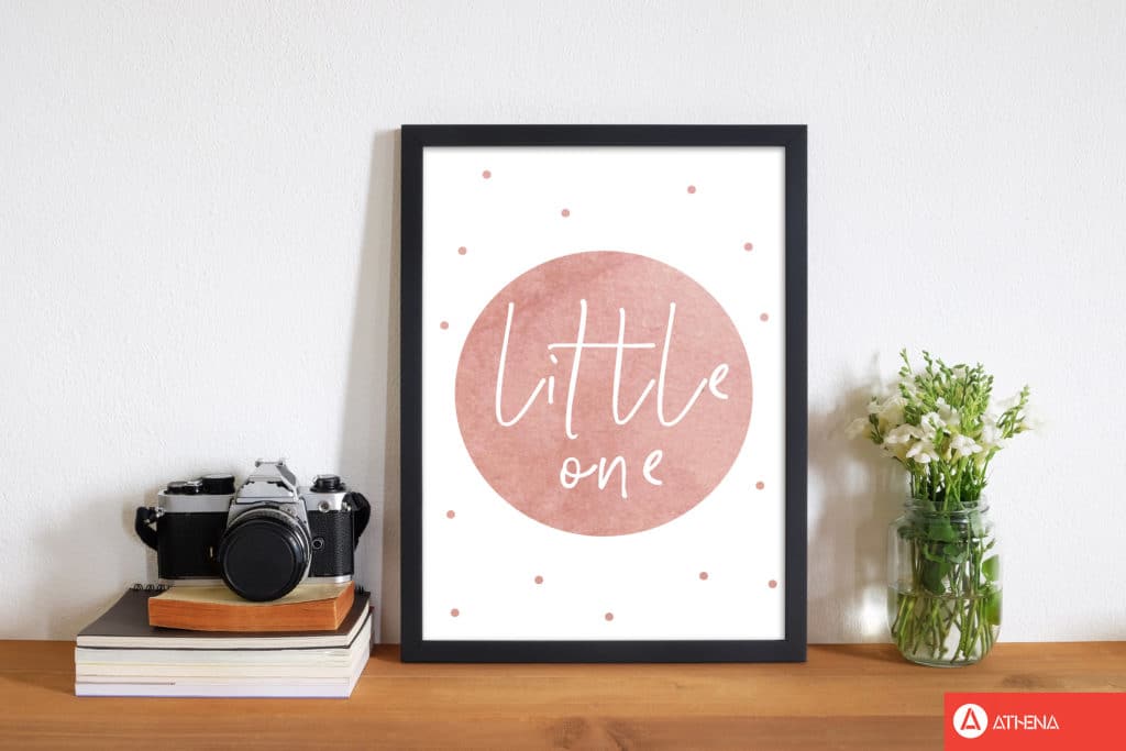Little one peach watercolour modern fine art print