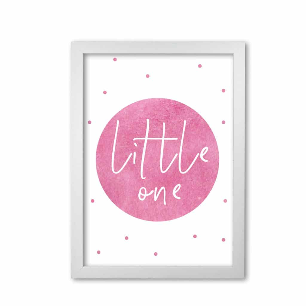 Little one pink watercolour modern fine art print