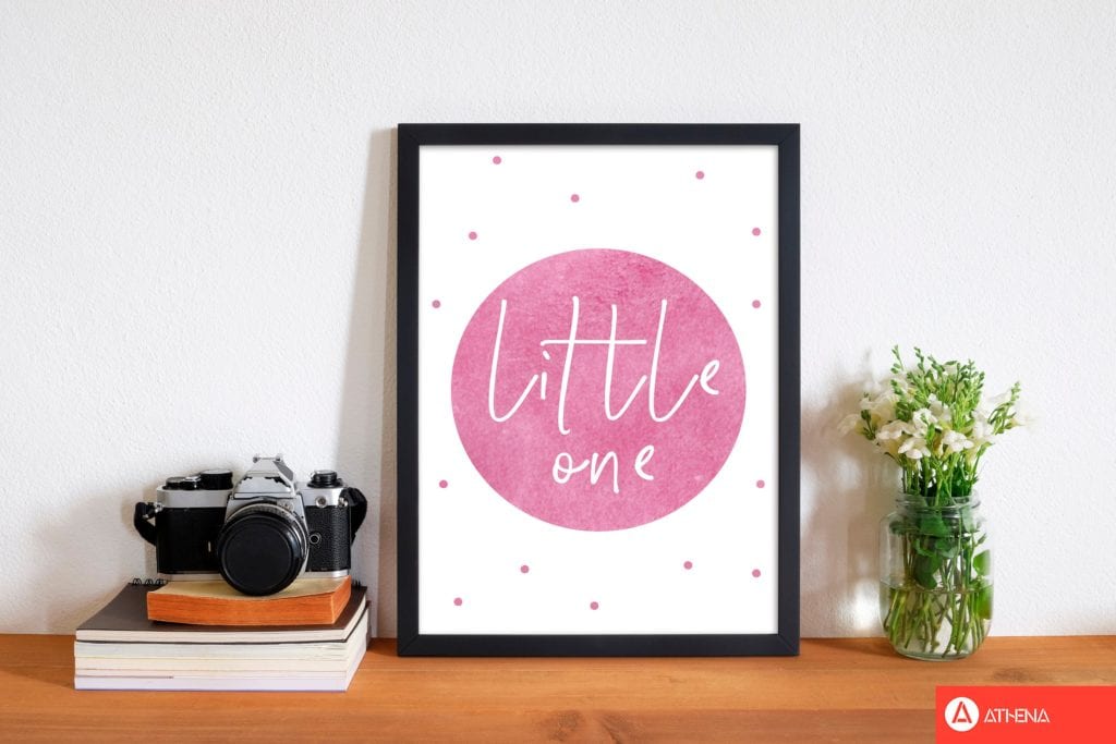 Little one pink watercolour modern fine art print