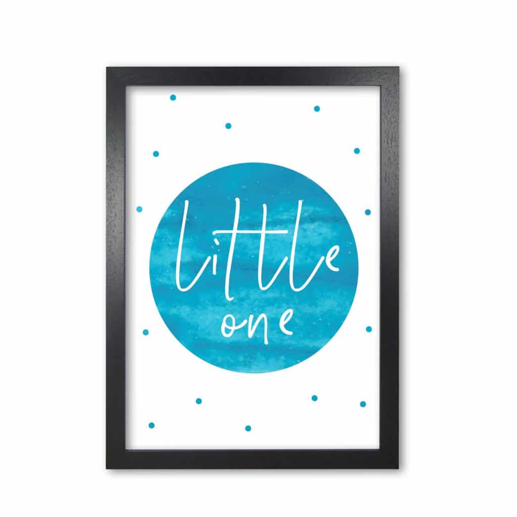 Little one turquoise watercolour modern fine art print