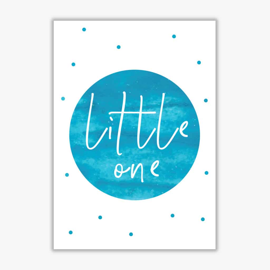 Little one turquoise watercolour modern fine art print