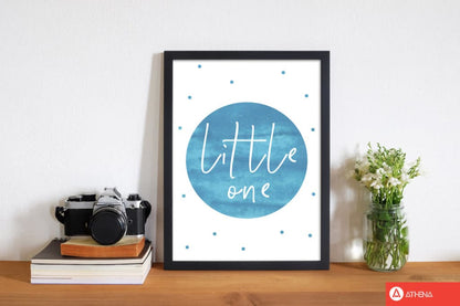 Little one turquoise watercolour modern fine art print