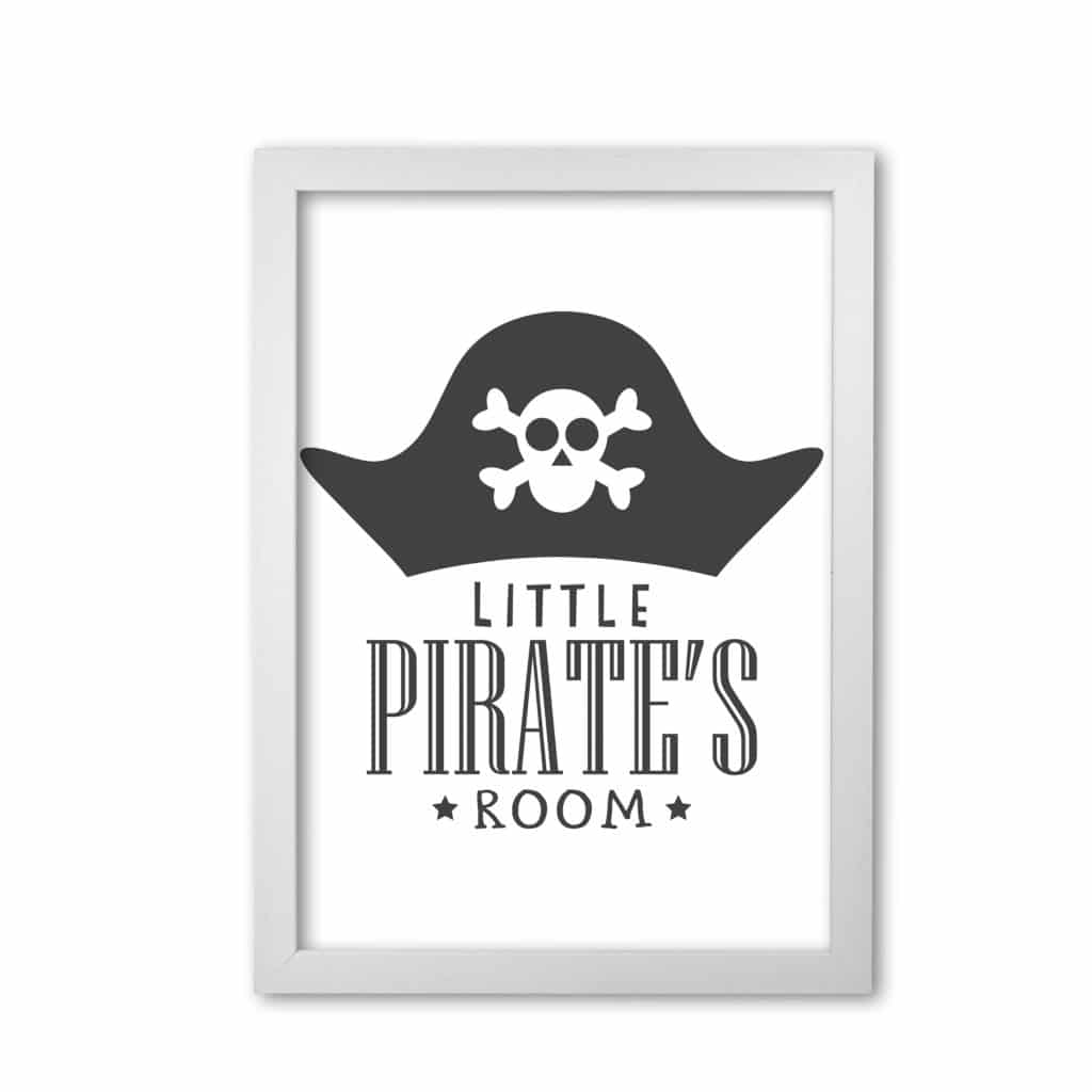 Little pirates room modern fine art print, framed childrens nursey wall art poster