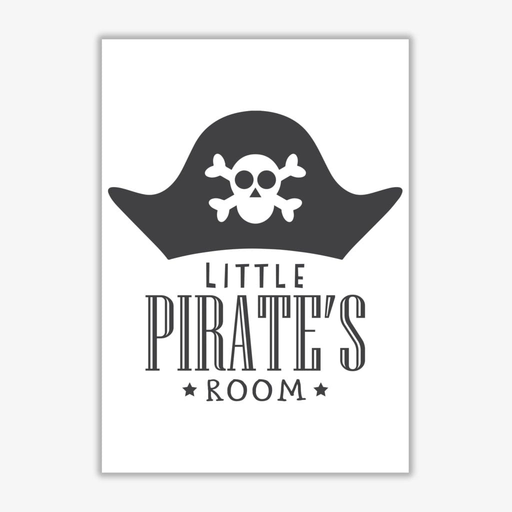 Little pirates room modern fine art print, framed childrens nursey wall art poster