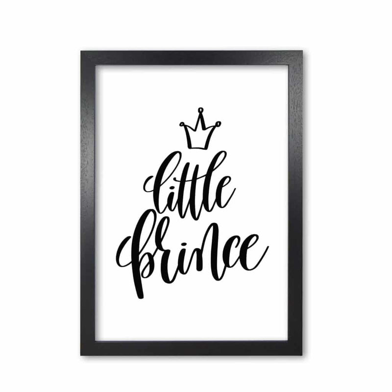 Little prince black modern fine art print, framed childrens nursey wall art poster