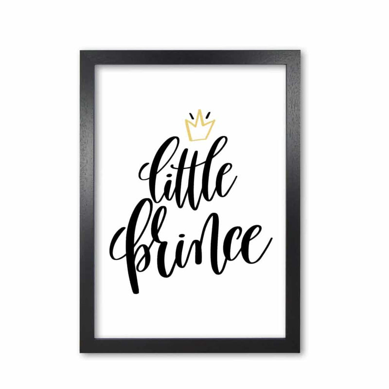 Little prince gold crown modern fine art print, framed childrens nursey wall art poster