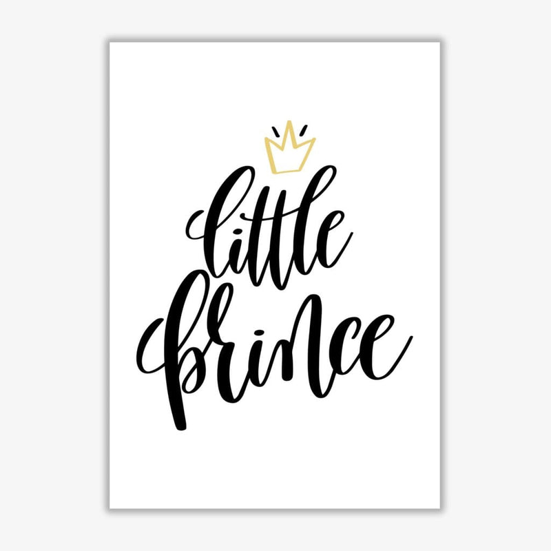 Little prince gold crown modern fine art print, framed childrens nursey wall art poster
