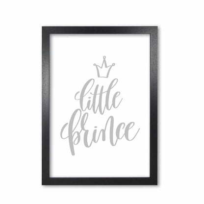 Little prince grey modern fine art print, framed childrens nursey wall art poster