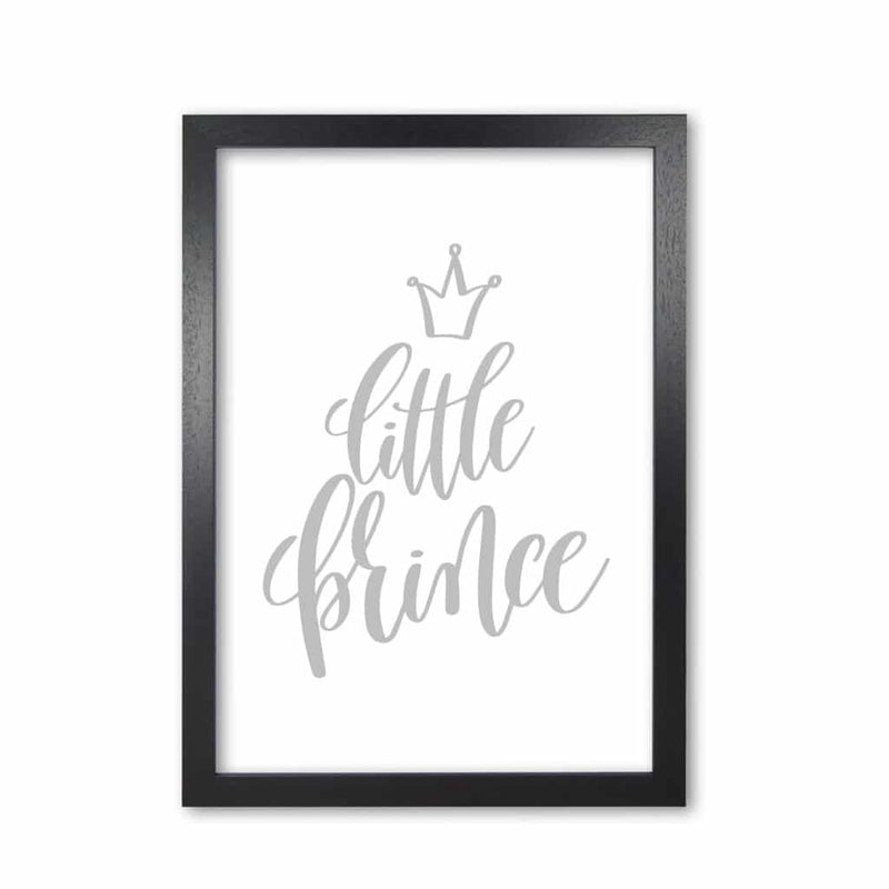 Little prince grey modern fine art print, framed childrens nursey wall art poster