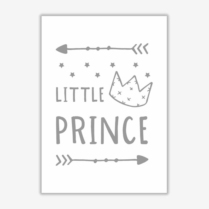 Little prince grey modern fine art print, framed childrens nursey wall art poster