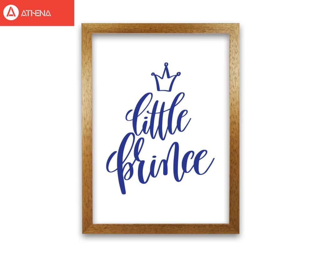 Little prince navy modern fine art print, framed childrens nursey wall art poster